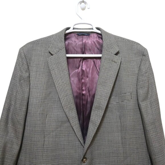 Ralph Lauren Houndstooth Wool Single Breasted Blazer Sz 46L - Picture 2 of 12